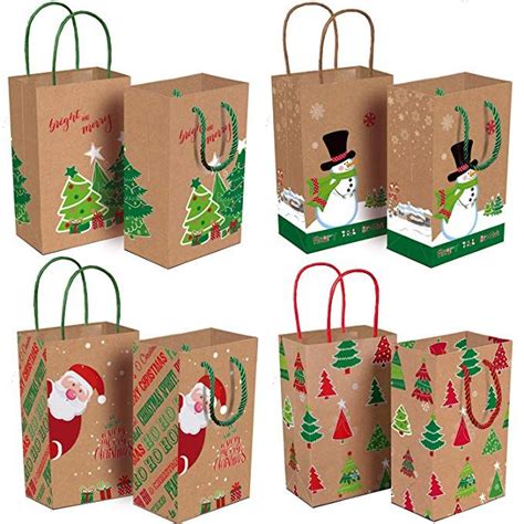 Amazon Christmas Kraft Gift Bags Xmas Kraft Paper Bags With