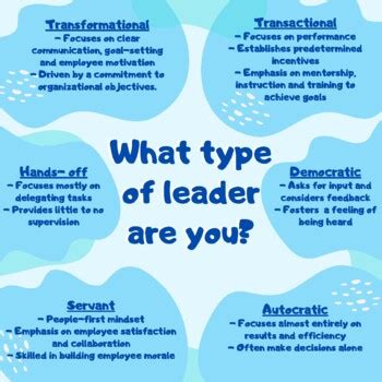 Leadership Styles Printable By PEwithMissB TPT