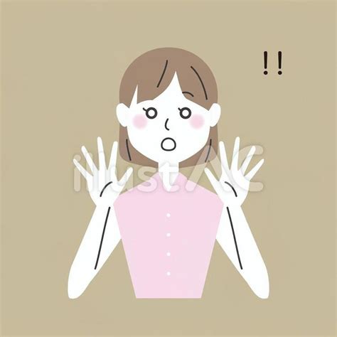 開いた口が塞がらない人物（女性）イラスト No 2667189／無料イラストフリー素材なら「イラストac」