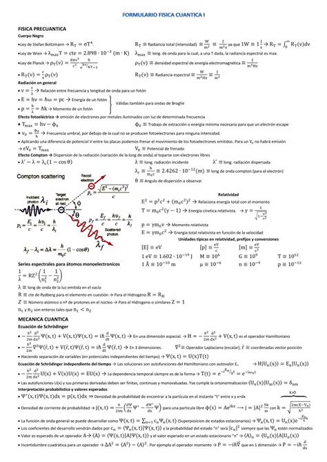 PDF Formulario Física Cuántica I DOKUMEN TIPS