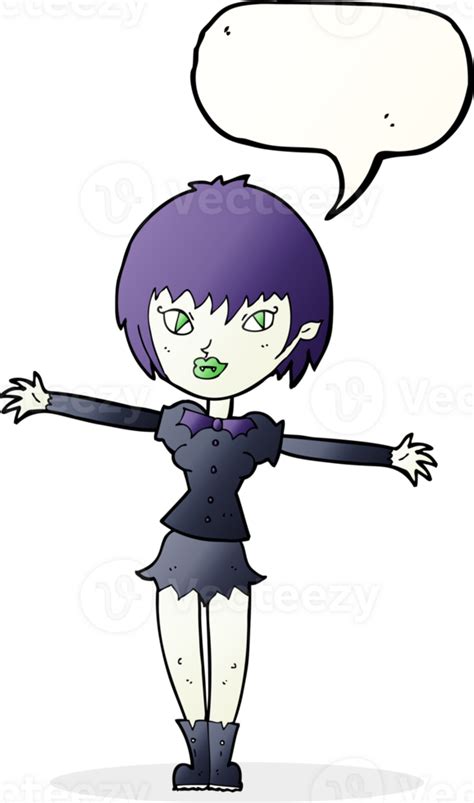 Cartoon Vampire Girl With Speech Bubble 43396198 Png