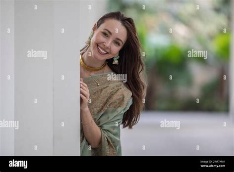 Katerina Khramova Poses For Photos In A Saree During The Nd Dhaka