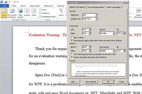 Word Spacing In Word Document