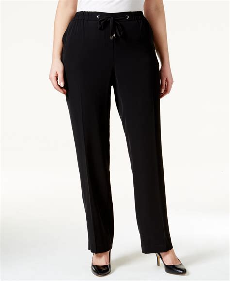 Lyst Calvin Klein Plus Size Drawstring Straight Leg Pants In Black