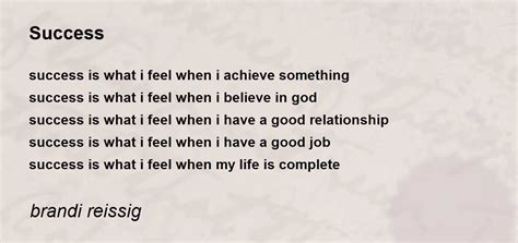 Success by brandi reissig - Success Poem