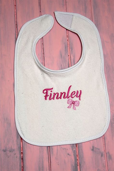 Machine Embroidered Baby Bib Etsyde