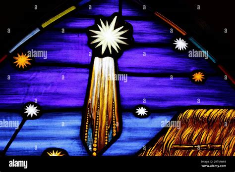 Song Vinh Catholic Church Stained Glass Window Evening Star Nativity