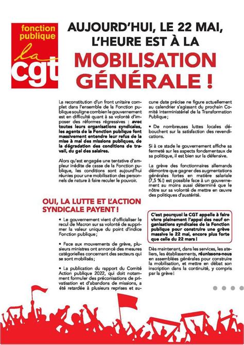 Grève du 22 mai dans la fonction publique le tract de la CGT Fonction