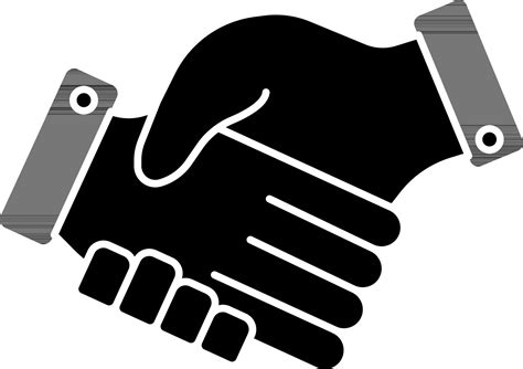 Handshake Icon In black and white Color. 24468484 Vector Art at Vecteezy