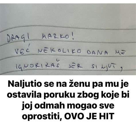 Naljutio Se Na Enu Pa Mu Je Ostavila Poruku Zbog Koje Bi Joj Odmah