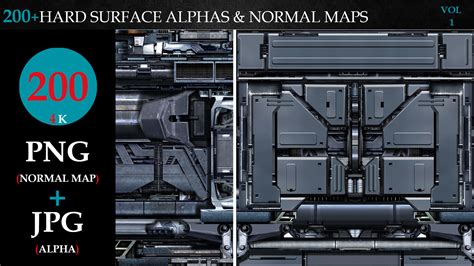 Artstation 200hard Surface Alphas And Normal Maps Vol 1 Brushes