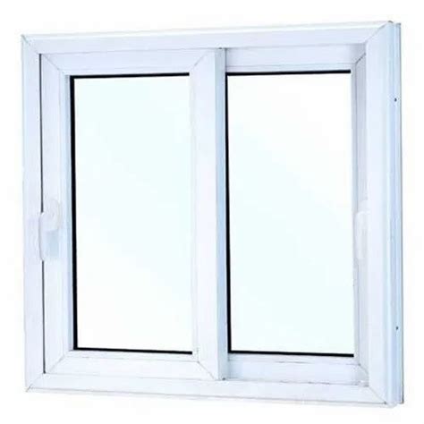 White Upvc Two Track Sliding Window Glass Thickness 3mm At ₹ 520square Feet In New Delhi