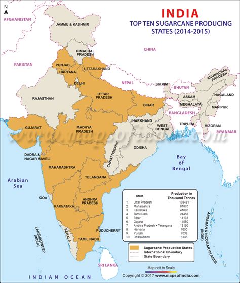 Sugercane India Map India Map States Of India India