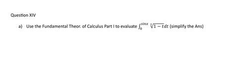 Answered Question Xiv A Use The Fundamental Bartleby