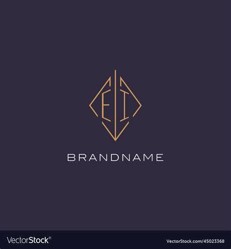 Initial Letter Ei Logo Monogram With Diamond Vector Image