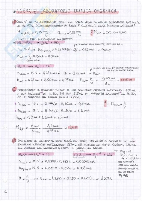 Esercizi E Simulazione Desame Laboratorio Di Chimica Organica