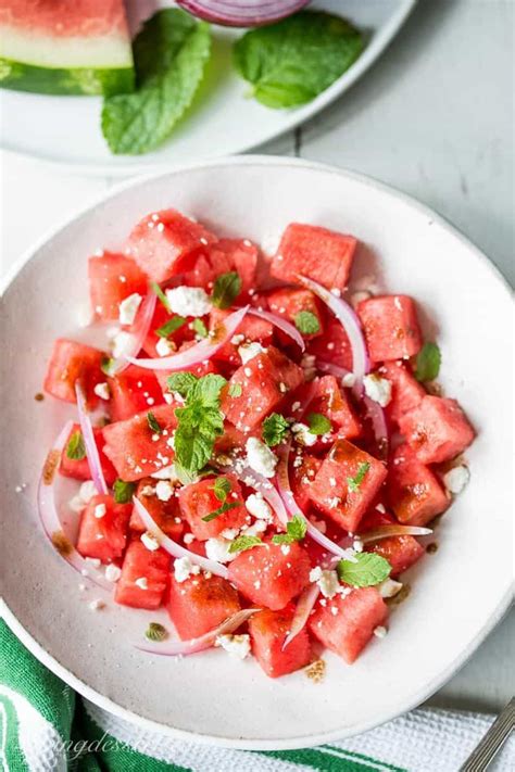 Watermelon Salad With Balsamic Vinaigrette Saving Room For Dessert