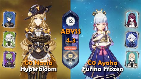 C0 Navia Hyperbloom C0 Ayaka Furina Frozen Spiral Abyss 4 3 Floor