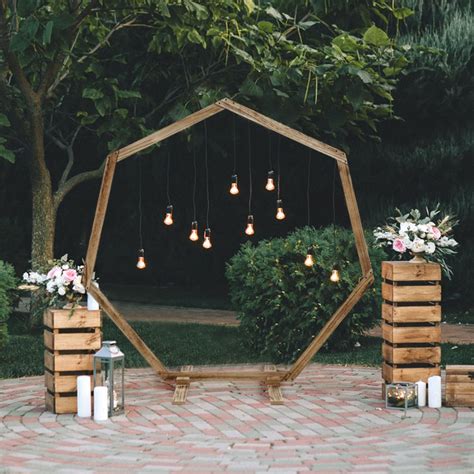 Buy Efavormart Ft Wooden Wedding Arch Heptagonal Wedding Arbor Photo