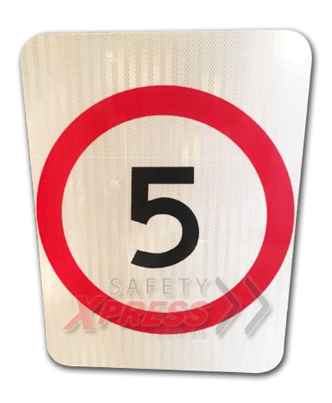 5km Speed Restriction Sign 450mm X 600mm Metal Safety Xpress