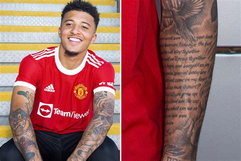 Man Utd star Jadon Sancho reveals heartbreaking tattoo meanings ...