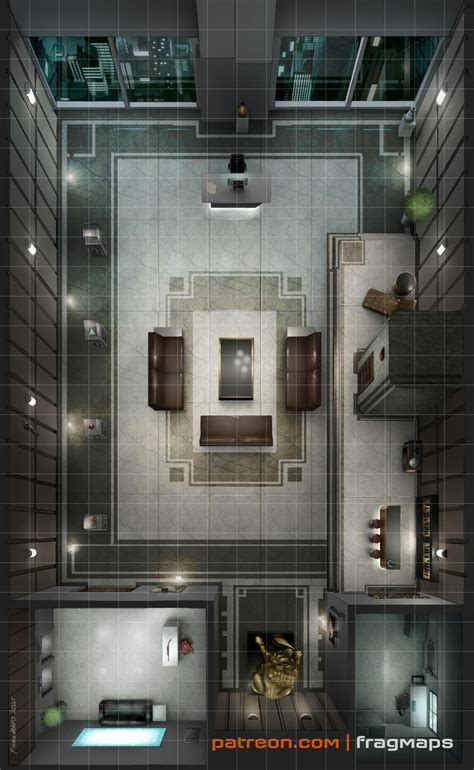 Fancy Penthouse Suite Battle Map R Cyberpunk