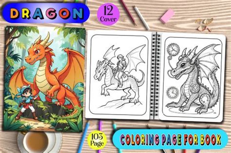 Dragon Coloring Book Graphic By Vintage · Creative Fabrica