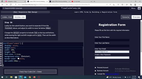 Learn Html Forms By Building A Registration Form Step Html Css