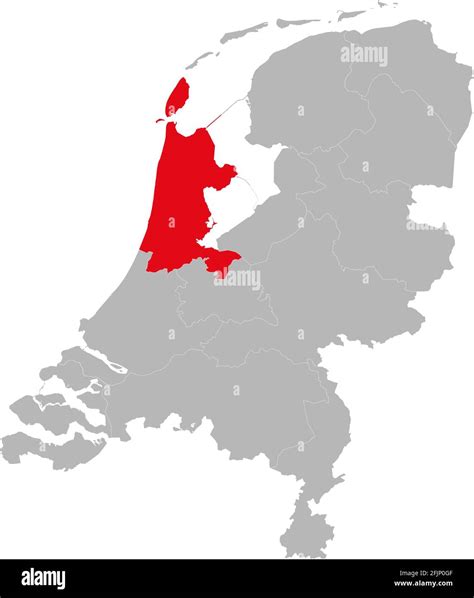 Noord Holland Provincia De Pa Ses Bajos Destacada En El Mapa Pol Tico