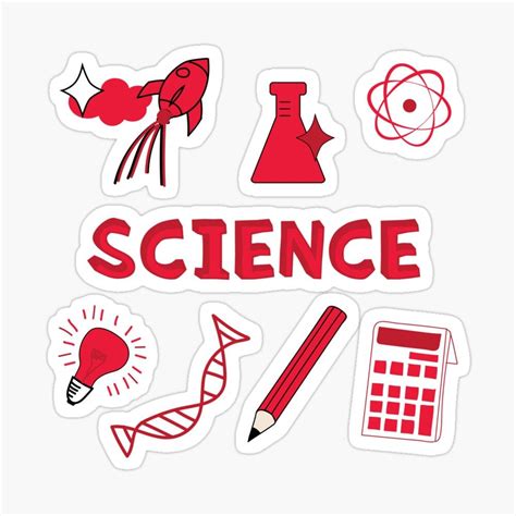 Red Science School Subject Sticker Pack Poster By The Goods