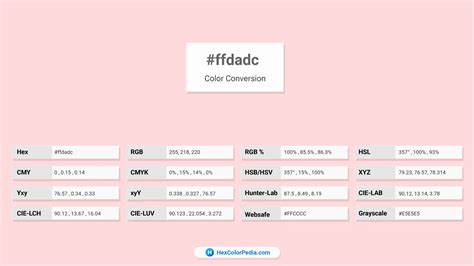 Strawberry Blonde Color Ffdadc Hex Color Conversion Color Schemes Color Shades Pantone