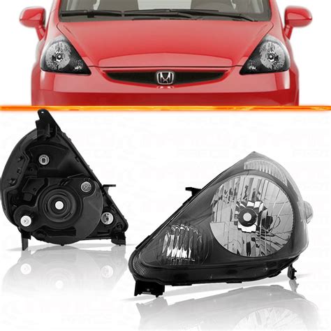 Farol Honda Fit 2003 2004 2005 2006 2007 2008 Máscara Negra R 348 26