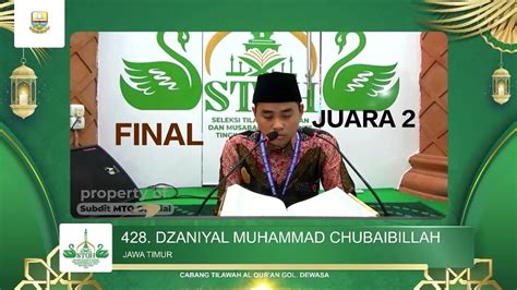 Juara 2 Dzaniyal Muhammad Chubaibillah Jawa Timur Tilawah Dewasa