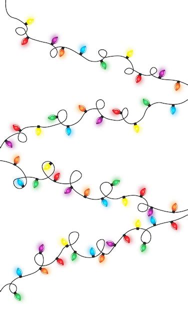 Premium Vector Christmas Lights String Isolated On White Background