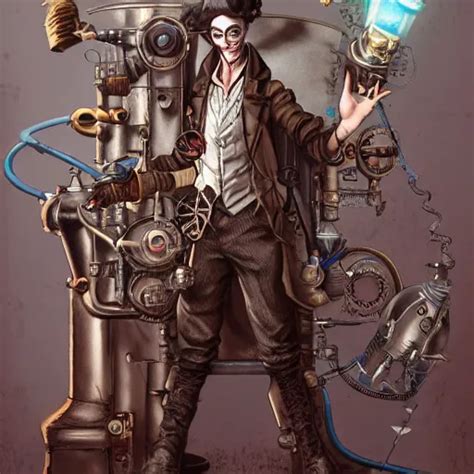 Steampunk Mad Scientist Digital Art Concept Art Stable Diffusion