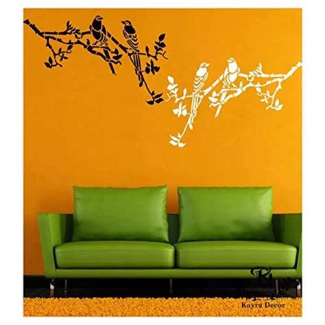 Buy Kayra Decor Stem And Birds X Inch Wall Design Stencil Painting