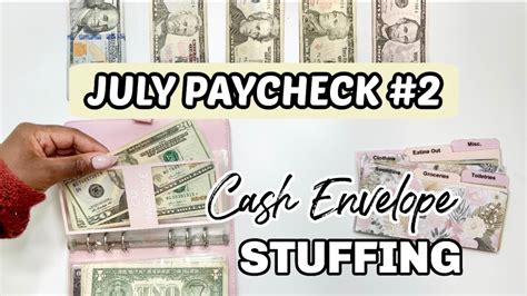 July Cash Envelope Stuffing Full Time Income Budget Paycheck 2 Budget With Me Monets