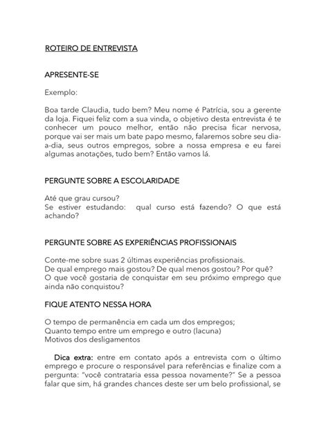 Exemplo De Entrevista Escrita Pequena - Modelo De Entrevista Escrita