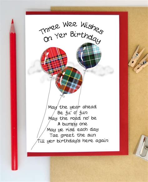 Scottish Birthday Balloons Card Wwbd35 Etsy Card Making Birthday