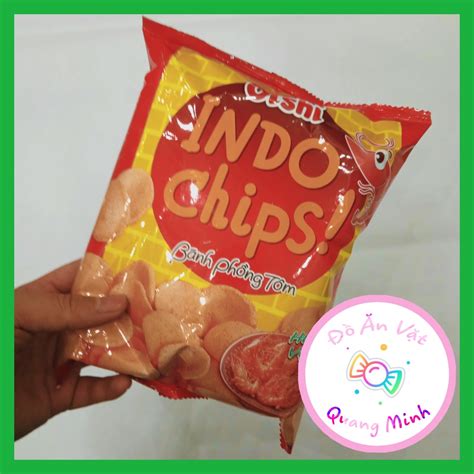 Bim bim Oishi Snack Indo Chips bánh phồng tôm hương vị cay gói lớn 32 g