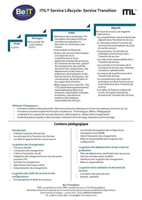 PDF ITIL Service Lifecycle Service Transition Trucs Et Astuces