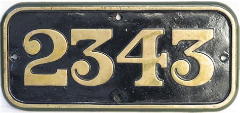 Great Western Railway Brass Cabside Numberplate Cabside Numberplates