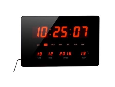 Horloge Calendrier A Led Grands Caracteres Multifonctions Piles