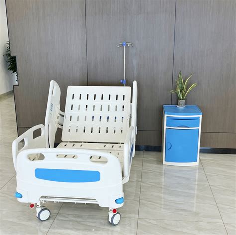 Blue Adjustable Electric Hospital Bed Five Function Hospital Bed