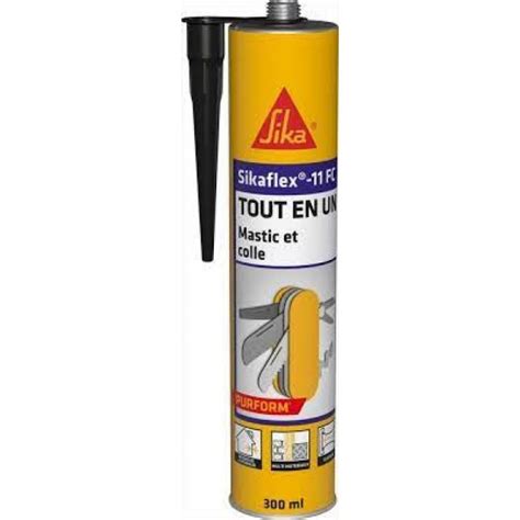 Mastic Colle Polyuréthane Pu Sikaflex Pro11fc Sika 659664 De 300 Ml Noir