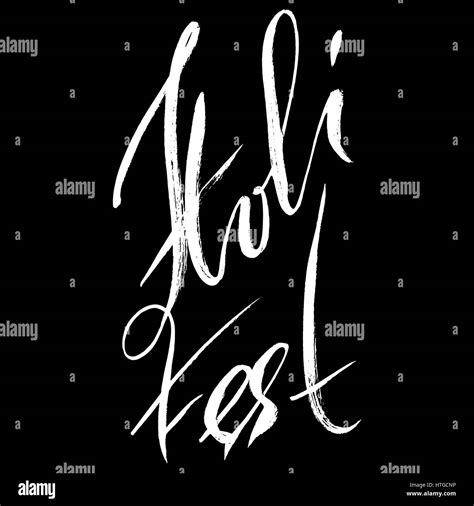 Hand Drawn Modern Brush Lettering Of Holi Fest Handwritten Lettering