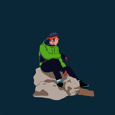 cartoon illustration of a climber. suitable for your design, mountain