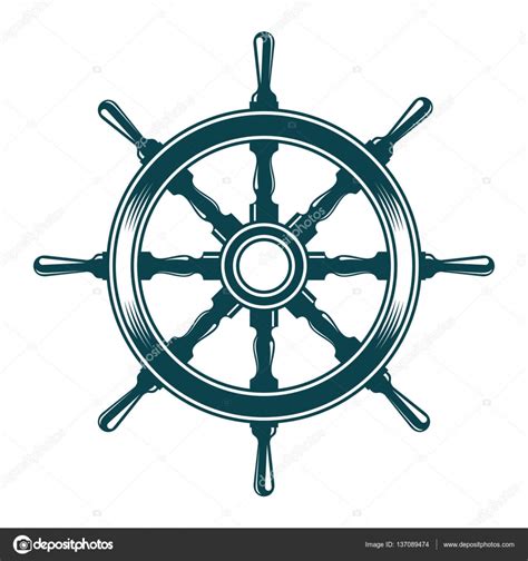 Ship Steering Wheel Vector