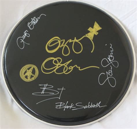 Black Sabbath: Fully Hand Signed 12 Inch Drum Head - Presley Collectibles