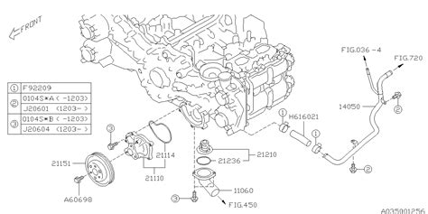 Subaru Forester Engine Coolant Bypass Hose Engine Coolant Aa